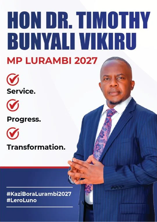 Hon. Dr. Timothy Vikiru — MP Lurambi Poster