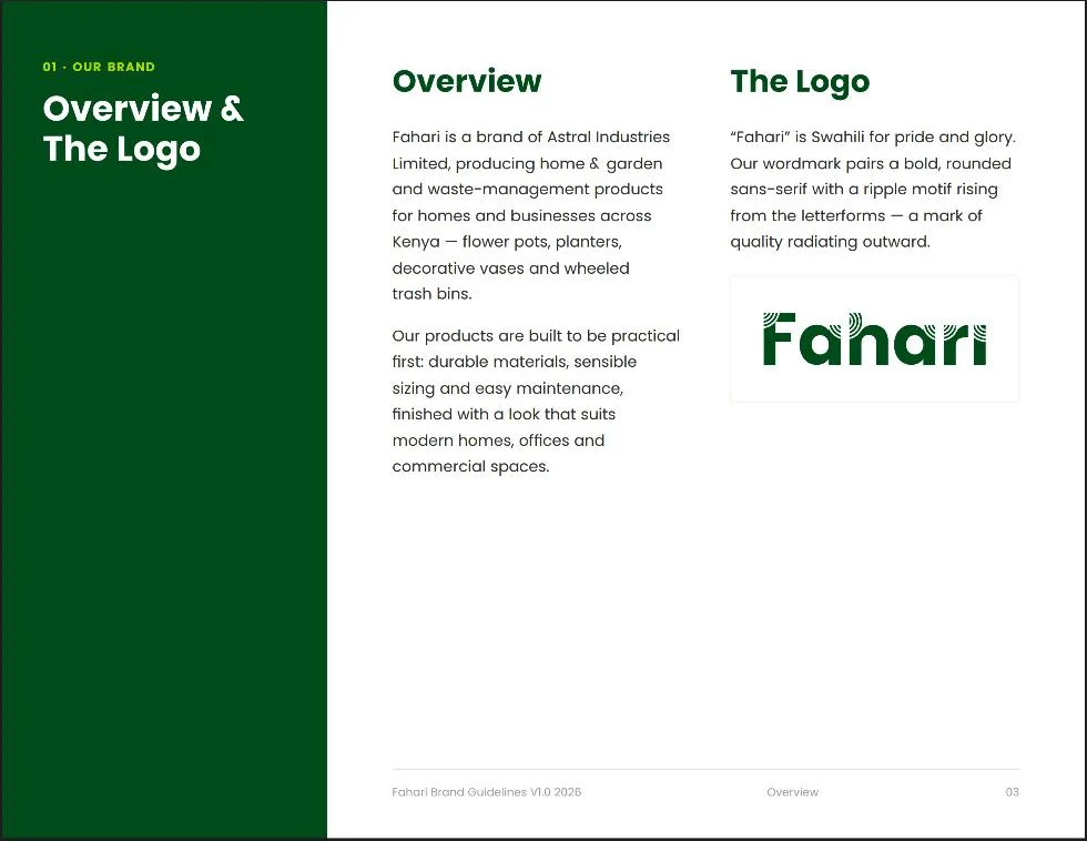 Fahari — Brand Overview & Logo