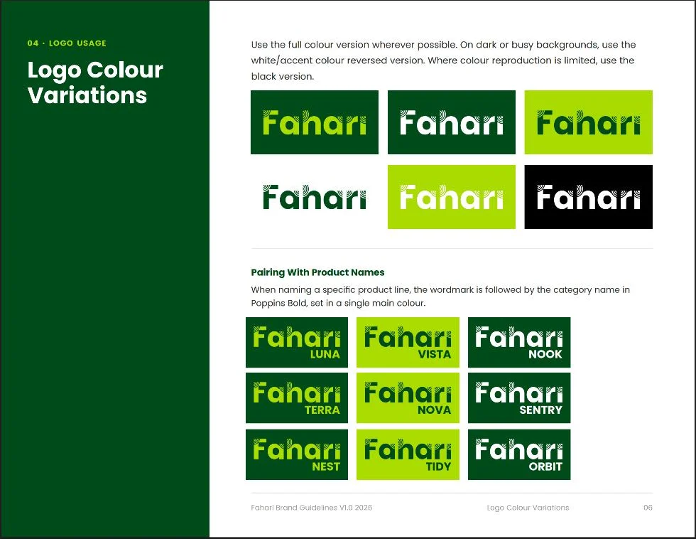 Fahari — Logo Colour Variations